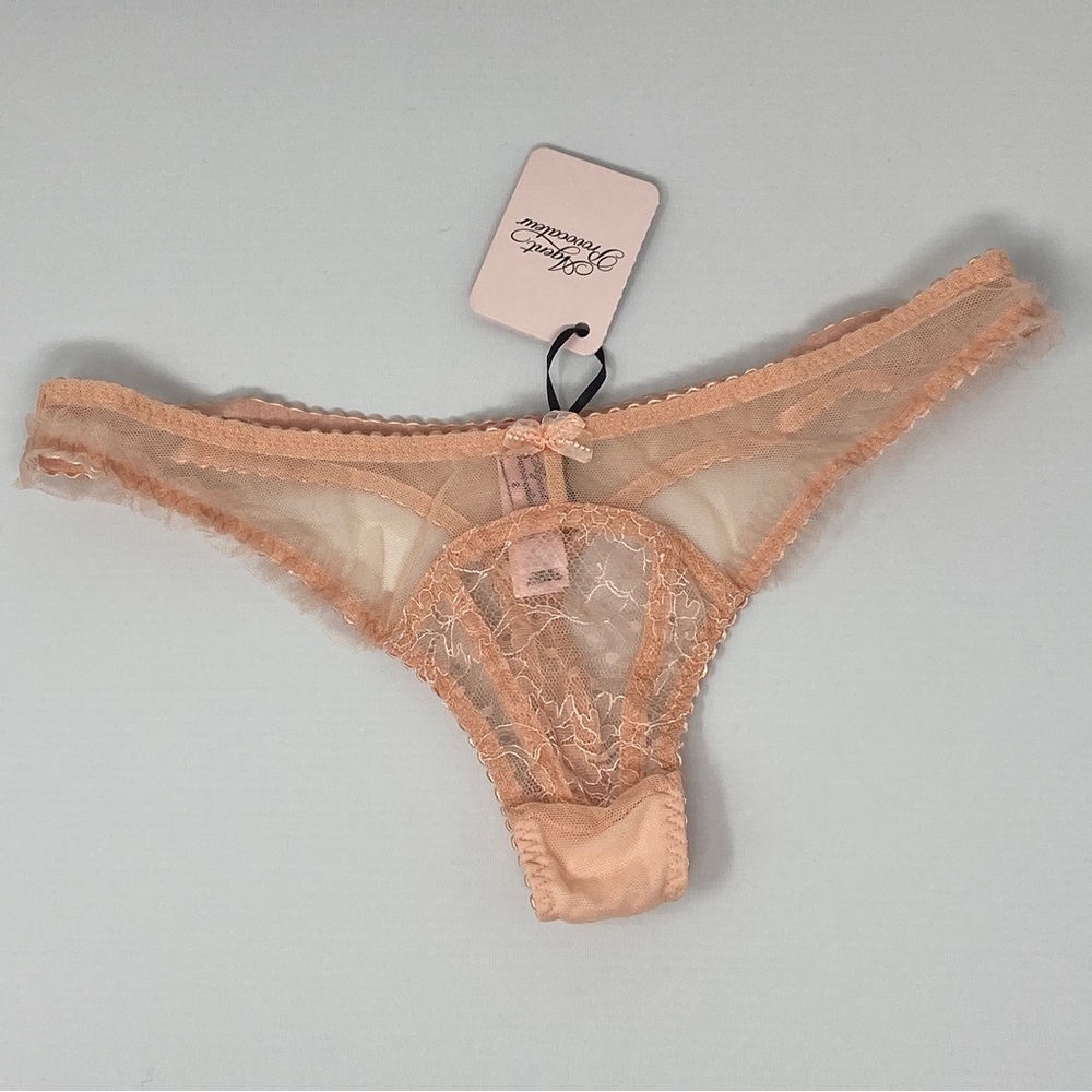 Agent Provocateur Olive Peach Thong AP2 Small NWT
